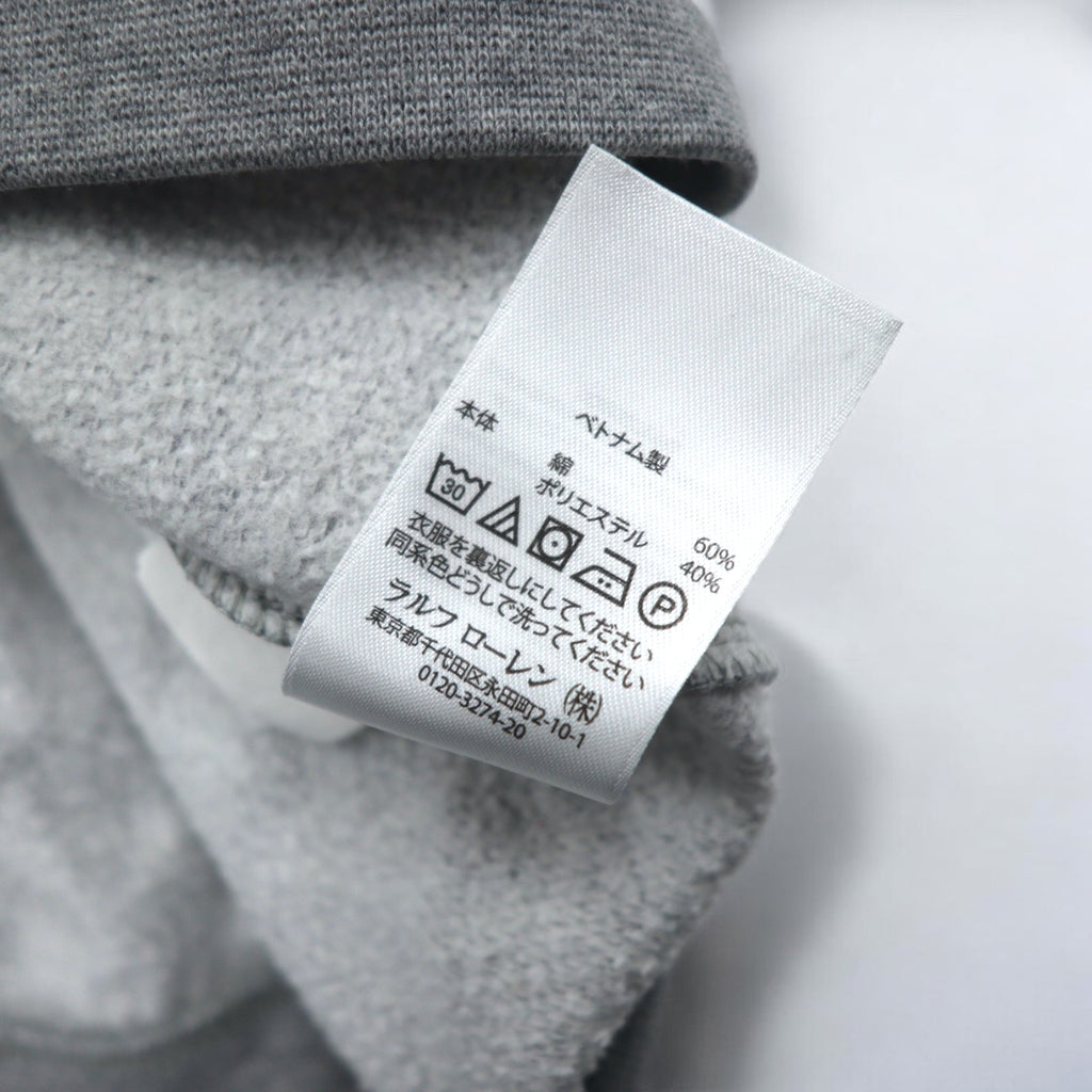 POLO RALPH LAUREN Big Pony Logo Print Sweatshirt M Gray Cotton