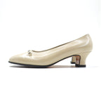 SALVATORE FERRAGAMO ヒール パンプス 22cm ベージュ レザー イタリア製