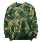 90s STEVE &amp; BARRY'S Reverse Weave Sweatshirt XL Green Cotton Tie-dye Fleece-lined College WRIGHT STATE Arch Logo