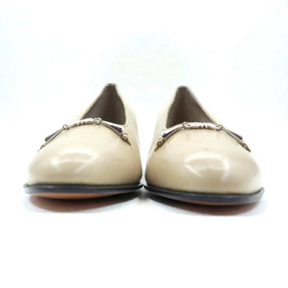 SALVATORE FERRAGAMO ヒール パンプス 22cm ベージュ レザー イタリア製