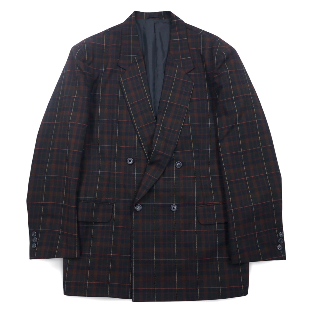 Vintage 90s Japan Made Double-Breasted Blazer Double-breasted Tailored Jacket Blazer L Check