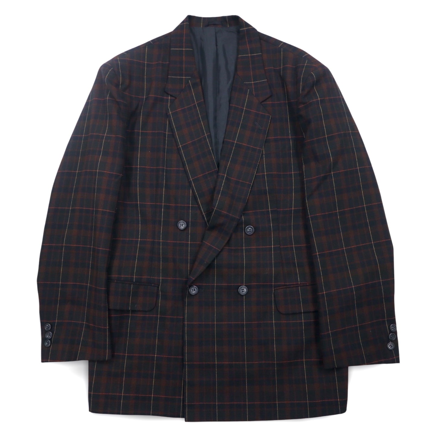 Vintage 90s Japan Made Double-Breasted Blazer ダブルブレステッド テーラードジャケット ブレザー L チェック