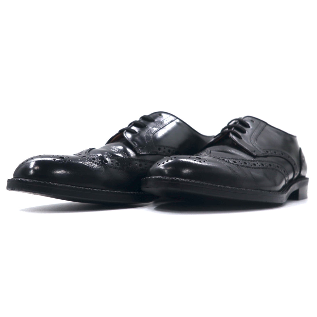 VAN SHOES Wingtip Dress Shoes 27cm Black Leather Medallion Made in Japan