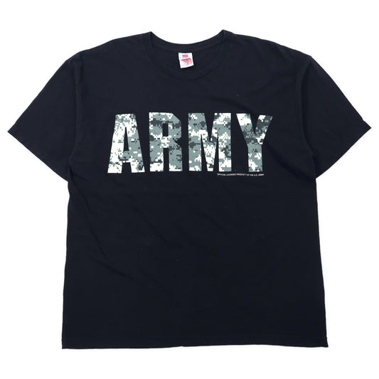 日本然リトテ-古着オンライン-U.S.ARMY トレーニングTシャツ XL ブラック コットン デジタルカモ BAYSIDE ミリタリー ビッグサイズ-U.S.Army Training T-Shirt XL Black Cotton Digital Camo BaySide Military Big Size