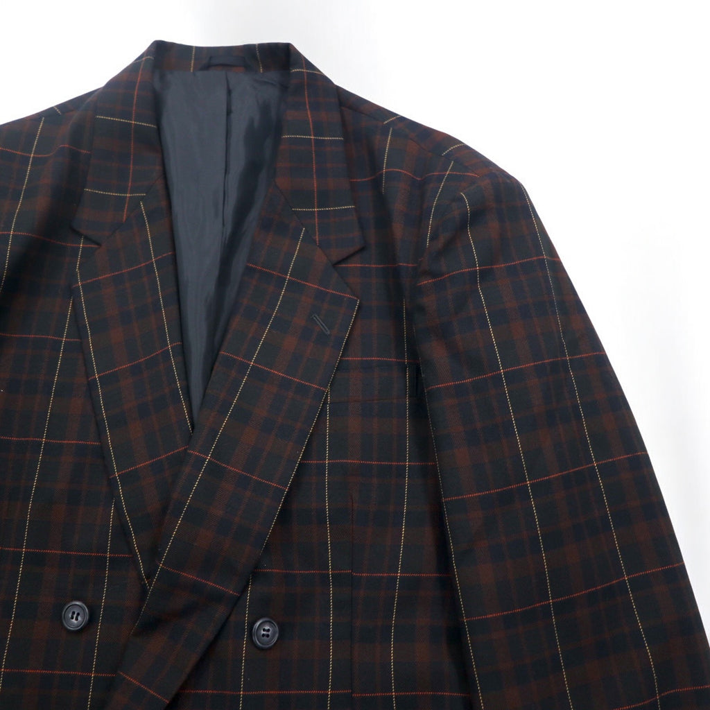 Vintage 90s Japan Made Double-Breasted Blazer Double-breasted Tailored Jacket Blazer L Check