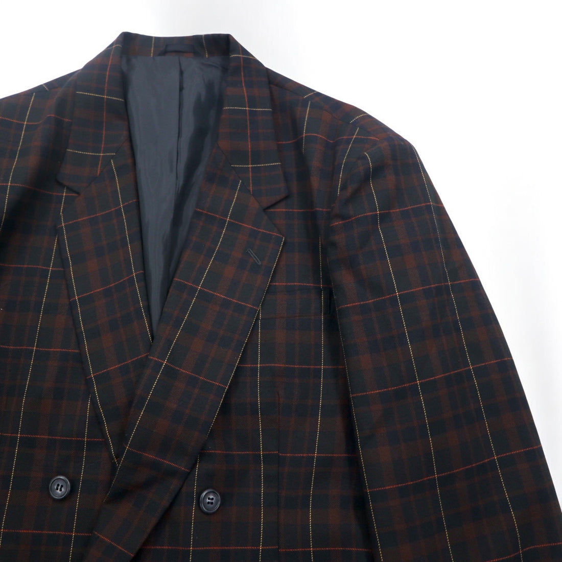 Vintage 90s Japan Made Double-Breasted Blazer Double-breasted Tailored Jacket Blazer L Check