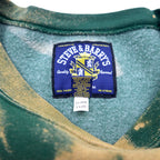 90s STEVE &amp; BARRY'S Reverse Weave Sweatshirt XL Green Cotton Tie-dye Fleece-lined College WRIGHT STATE Arch Logo