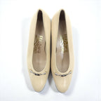 SALVATORE FERRAGAMO ヒール パンプス 22cm ベージュ レザー イタリア製