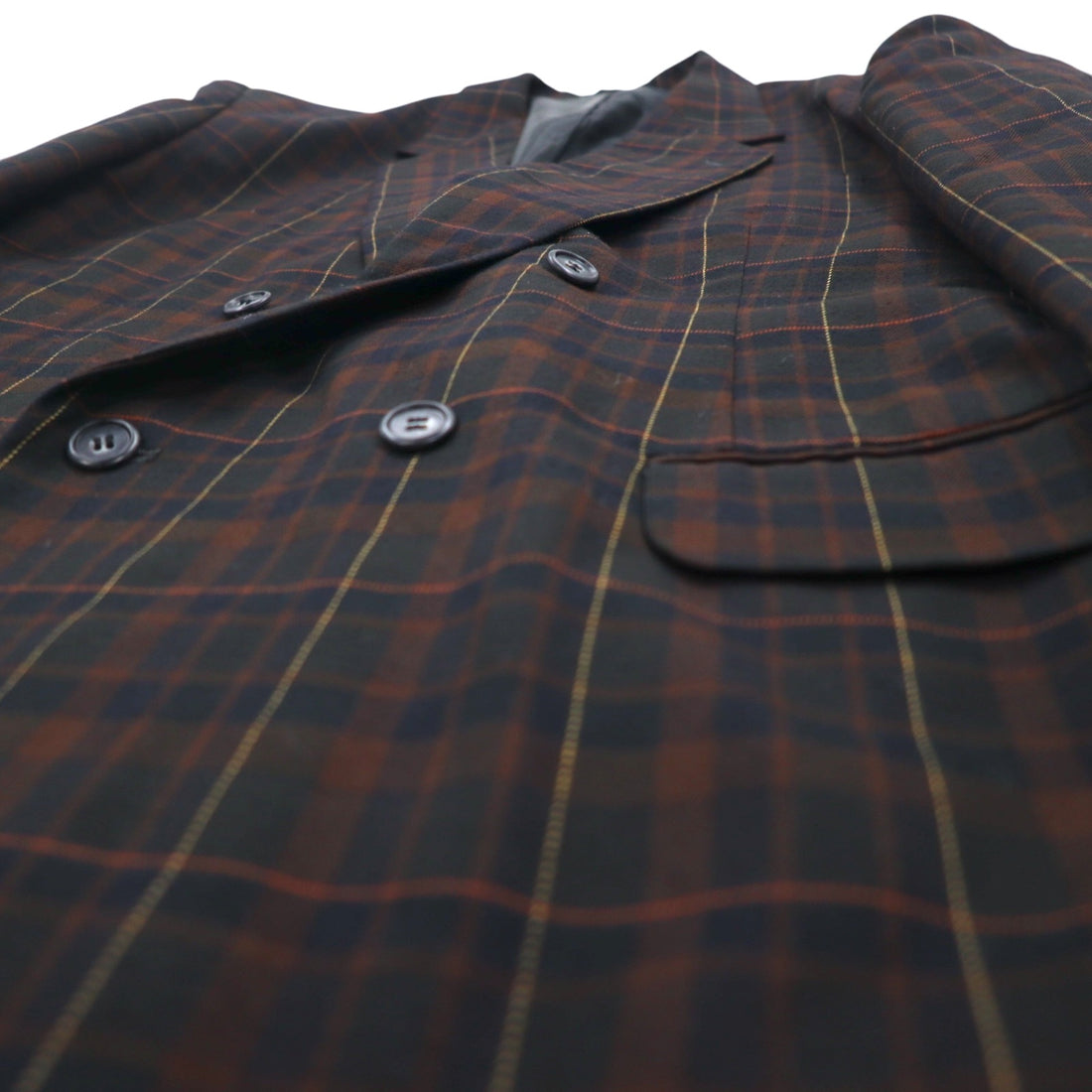 Vintage 90s Japan Made Double-Breasted Blazer Double-breasted Tailored Jacket Blazer L Check