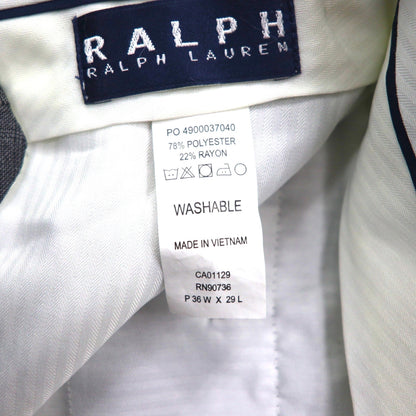 Ralph Lauren 90年代 2タック ワイド スラックス パンツ L グレー チェック ウォッシャブル プリーツ