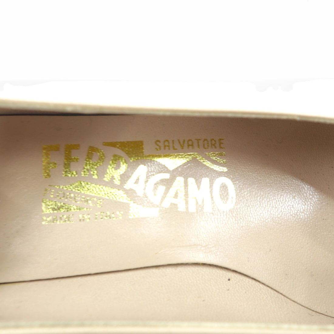 SALVATORE FERRAGAMO ヒール パンプス 22cm ベージュ レザー イタリア製