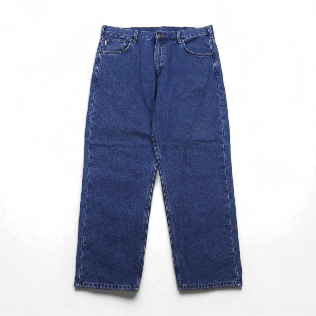 Carhartt Relaxed Fit Denim Pants with Flannel Lining, Size XL, Indigo and Blue Check Lining, B172 DST, Made in Mexico