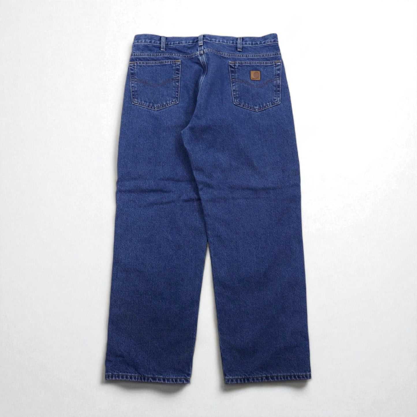 Carhartt Relaxed Fit Denim Pants with Flannel Lining, Size XL, Indigo and Blue Check Lining, B172 DST, Made in Mexico