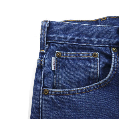 Carhartt Relaxed Fit Denim Pants with Flannel Lining, Size XL, Indigo and Blue Check Lining, B172 DST, Made in Mexico