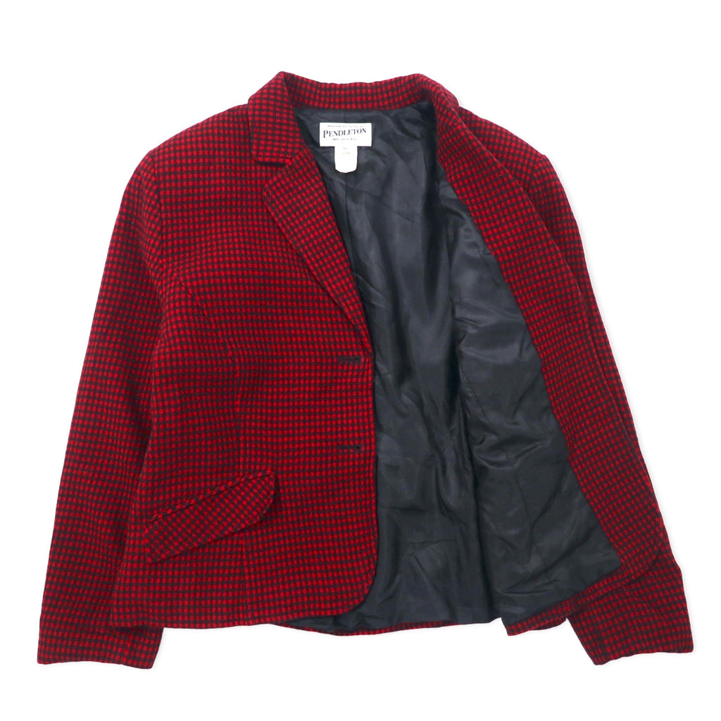 PENDLETON USA Made 90s 2B Tailored Jacket Size 12 Red Gun Club Check Wool