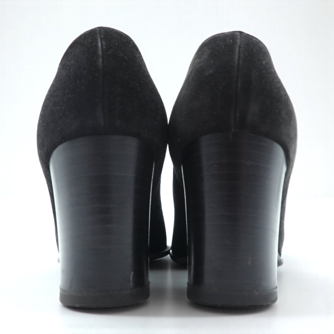 CELINE チャンキーヒールパンプス 22.5cm ブラック スエードレザー ハイヒール オールド イタリア製