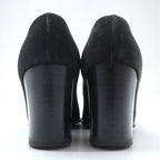 CELINE チャンキーヒールパンプス 22.5cm ブラック スエードレザー ハイヒール オールド イタリア製