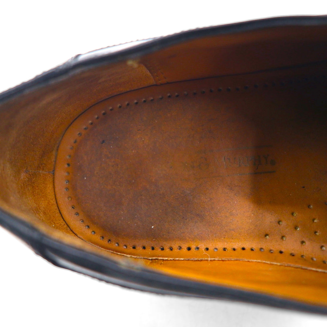 JOHNSTON &amp; MURPHY Wingtip Dress Shoes, Size 27cm, Black Leather, 59-32911