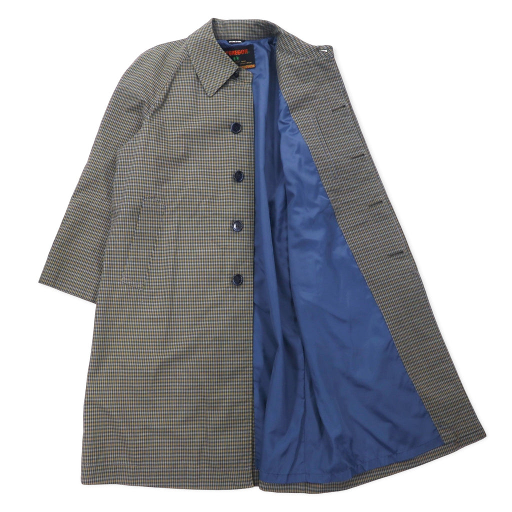 McGREGOR 90s Balmacaan Coat L Grey Glen Check Cotton Made in Japan