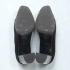 CELINE チャンキーヒールパンプス 22.5cm ブラック スエードレザー ハイヒール オールド イタリア製