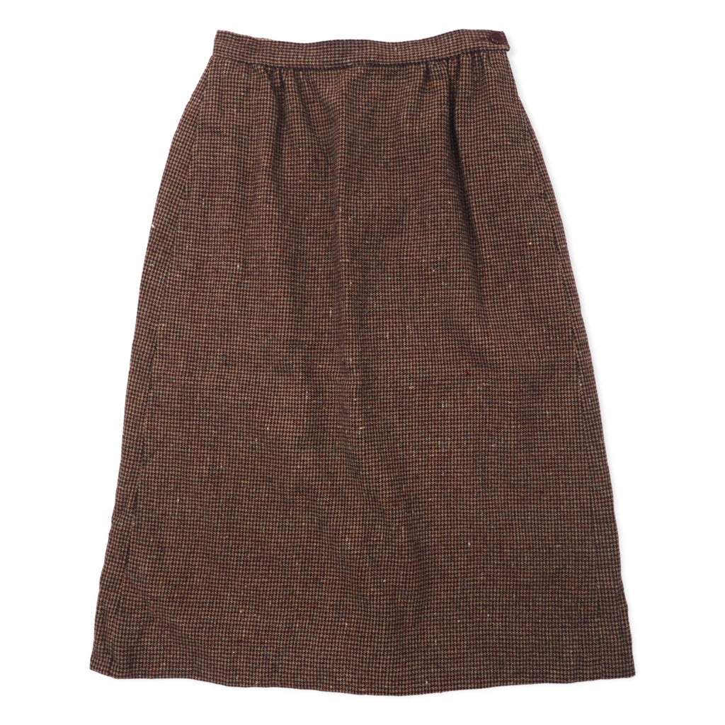 日本然リトテ-古着オンライン-PENDLETON USA製 70年代 タック スカート 4 ブラウン ガンクラブチェック ウール-PENDLETON USA Made 70's Tuck Skirt 4 Brown Gun Club Checked Wool