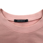 GUESS JEANS USA Embossed Logo Crew Neck Sweatshirt M Pink Cotton