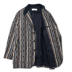 ZERO blanket knit tailored jacket M multicolor glen check all-over pattern wool made in Japan unused