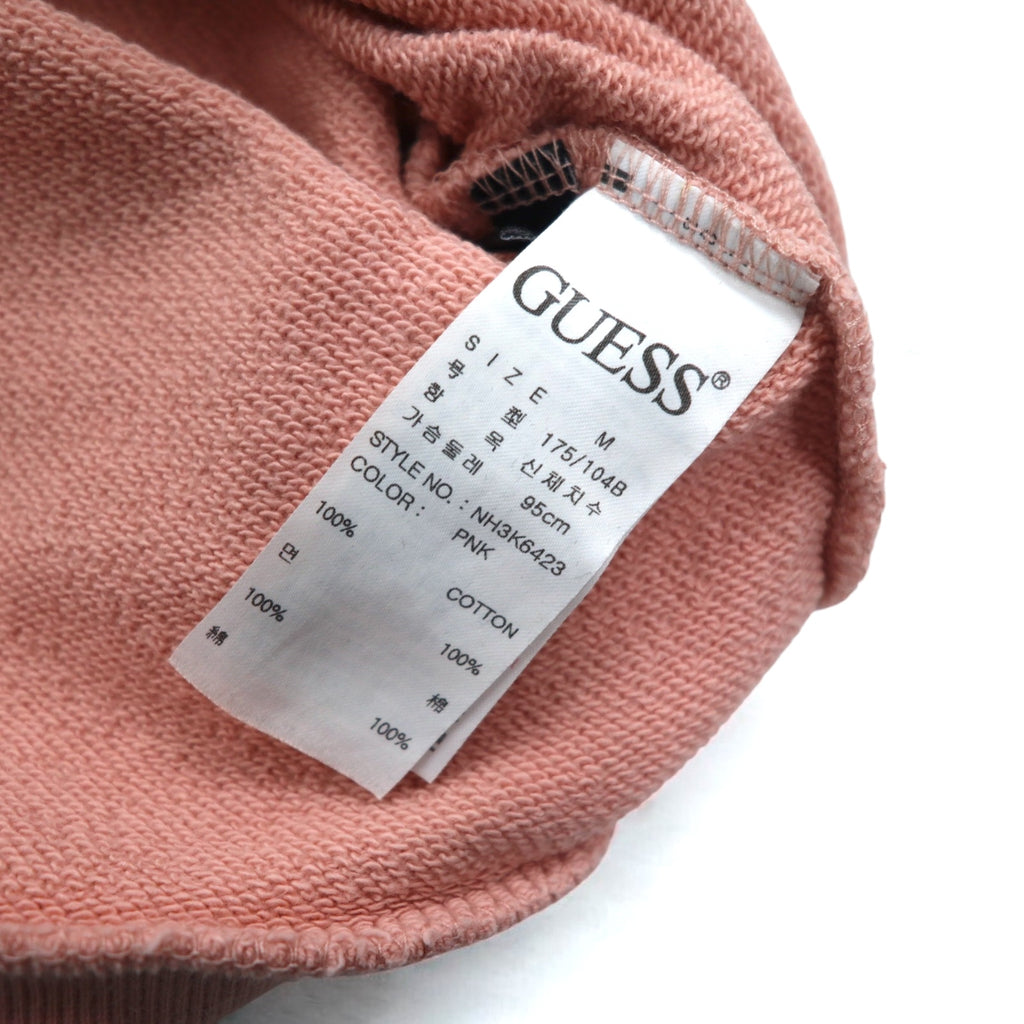 GUESS JEANS USA Embossed Logo Crew Neck Sweatshirt M Pink Cotton
