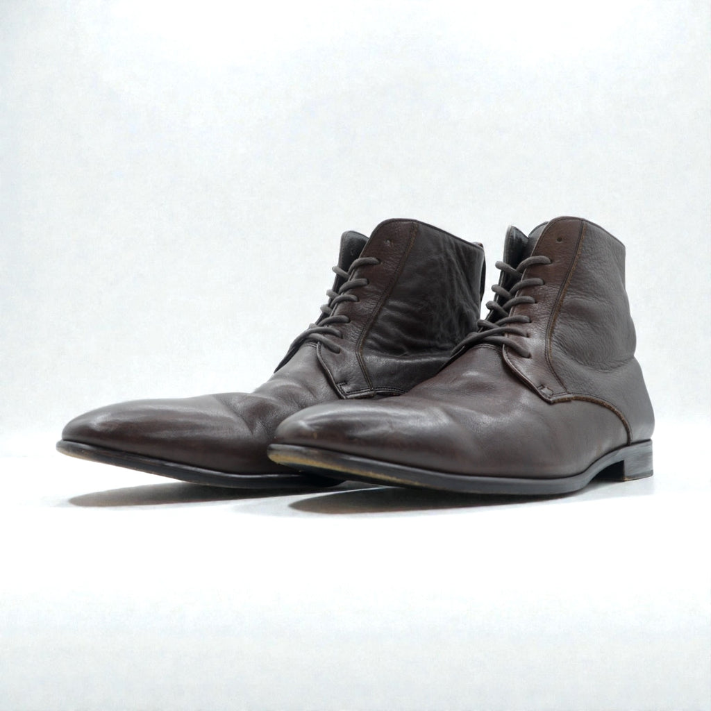 BURBERRY BLACK LABEL レースアップブーツ チャッカブーツ 27-28cm ブラウン レザー 101 D1421-104