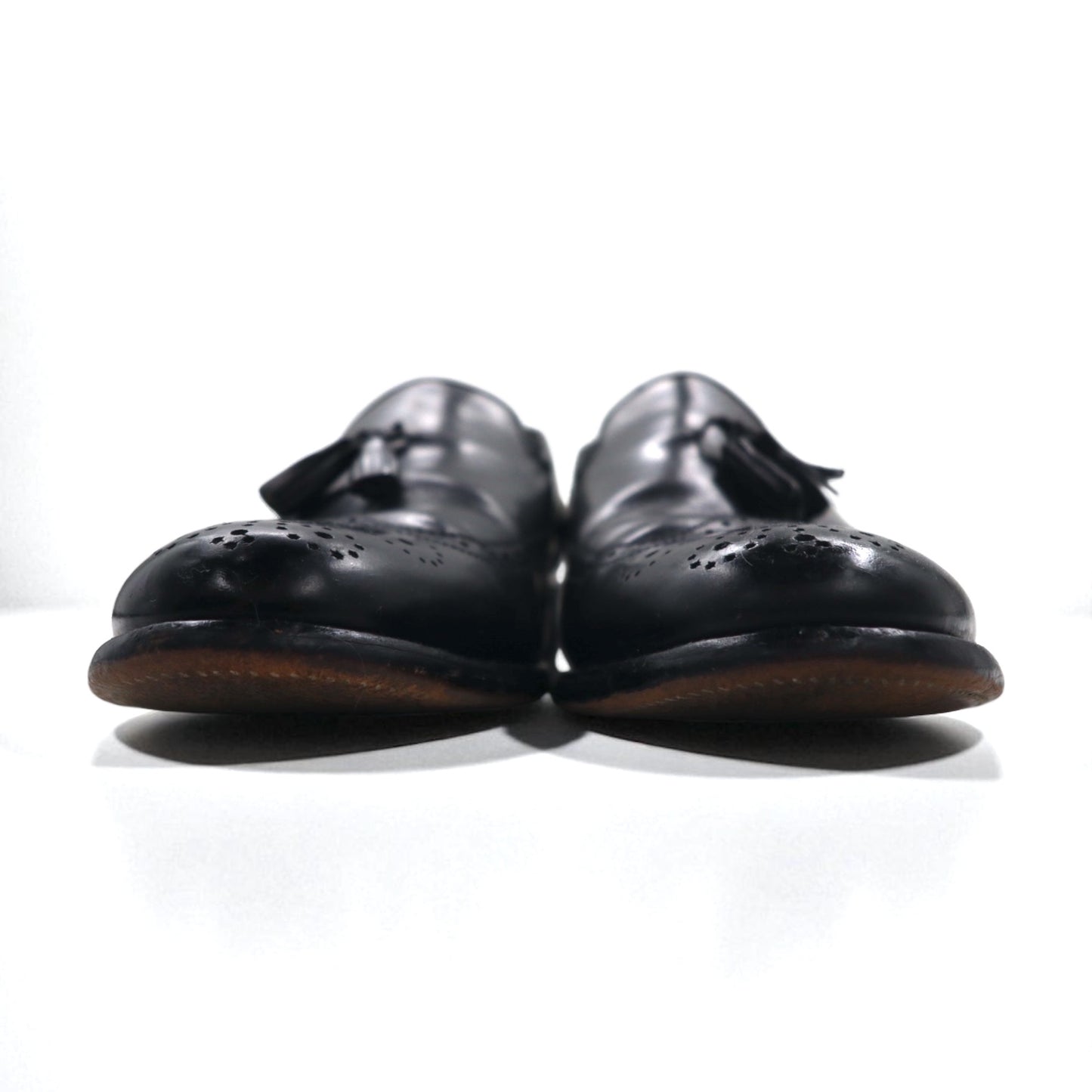 NUNN BUSH 70年代 USA製 ウイングチップ タッセル ローファー 27.5cm ブラック レザー 445452 J5 1753