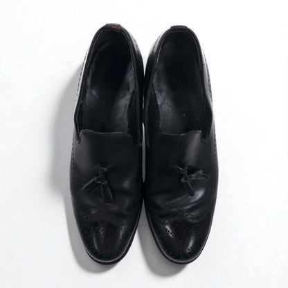 NUNN BUSH 70年代 USA製 ウイングチップ タッセル ローファー 27.5cm ブラック レザー 445452 J5 1753