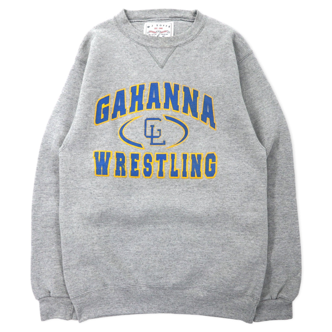 日本然リトテ-古着オンライン-M.J. SOFFE USA製 90年代 カレッジ プリント スウェット S グレー コットン 前V GAHANNA WRESTLING-M.J. SOFFE USA MADE 90's College Print Sweatshirt S Gray Cotton Front V Gahanna WRESTLING