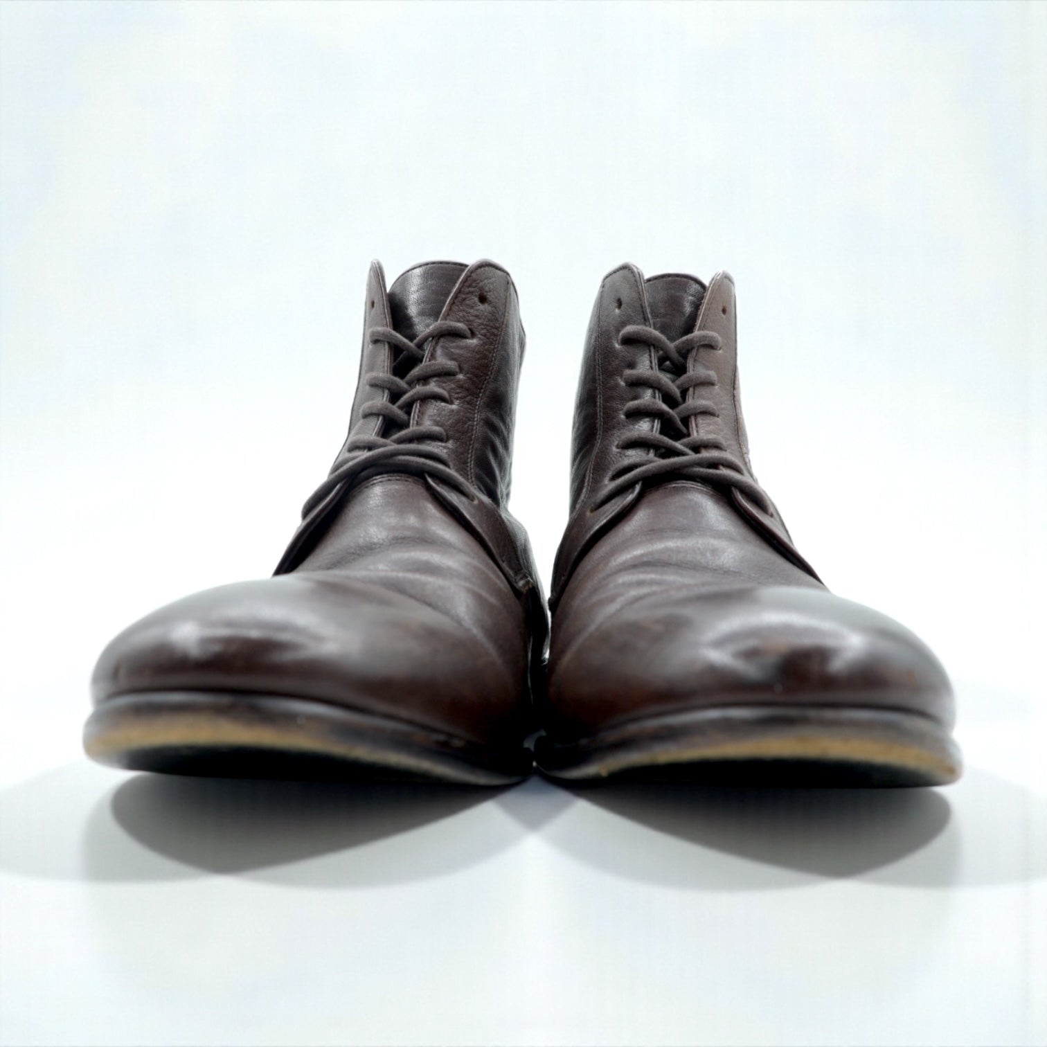 BURBERRY BLACK LABEL レースアップブーツ チャッカブーツ 27-28cm ブラウン レザー 101 D1421-104