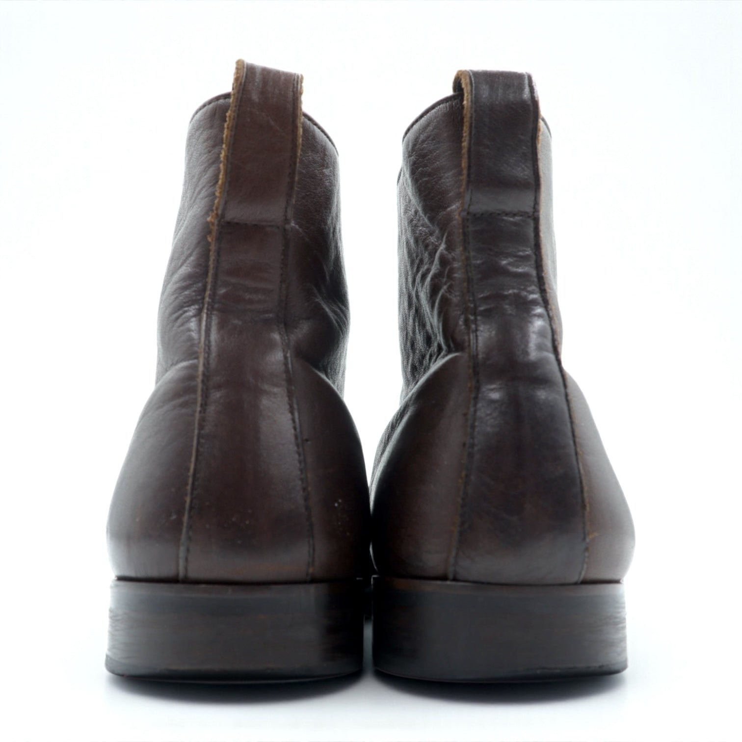 BURBERRY BLACK LABEL レースアップブーツ チャッカブーツ 27-28cm ブラウン レザー 101 D1421-104