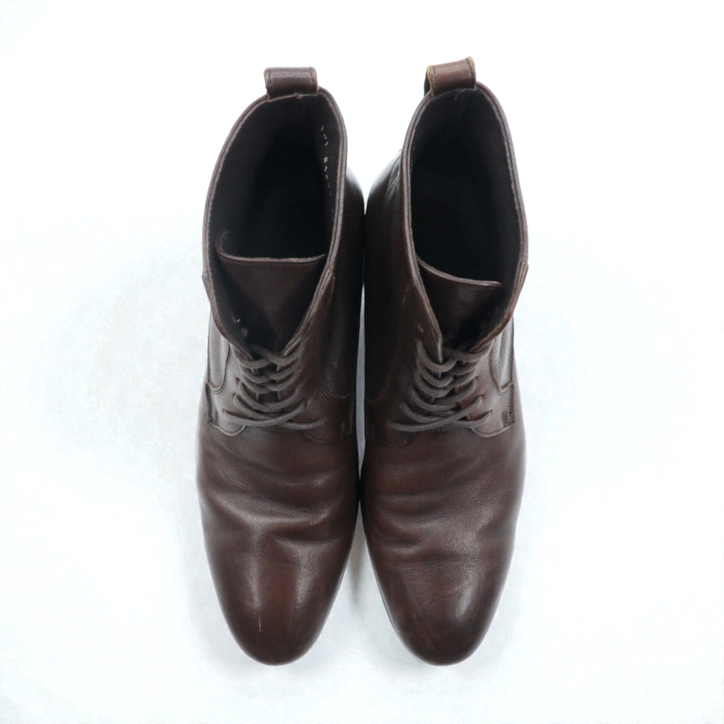 BURBERRY BLACK LABEL レースアップブーツ チャッカブーツ 27-28cm ブラウン レザー 101 D1421-104