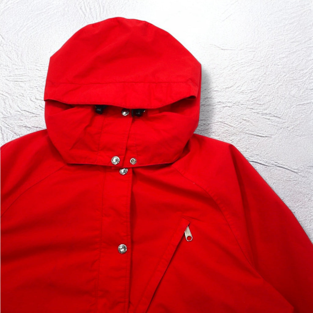 THE NORTH FACE 90s Made in USA Gore-Tex Mountain Parka L Red Waterproof Drawstring Detachable Hood Red Tag