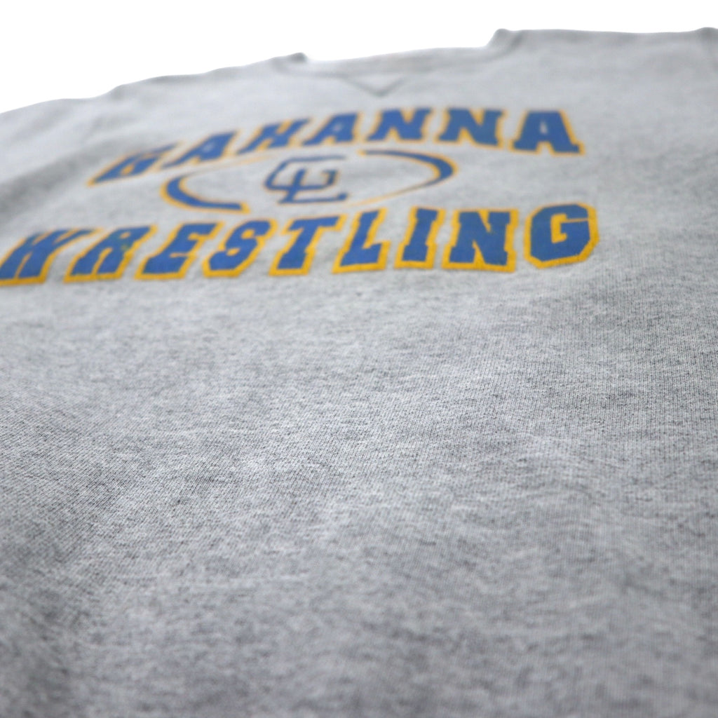 M.J. SOFFE USA製 90年代 カレッジ プリント スウェット S グレー コットン 前V GAHANNA WRESTLING