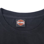 HARLEY DAVIDSON Logo Print T-Shirt Pocket Tee XL Black Cotton HANES BEEFY-T 110th ANNIVERSARY Big Size