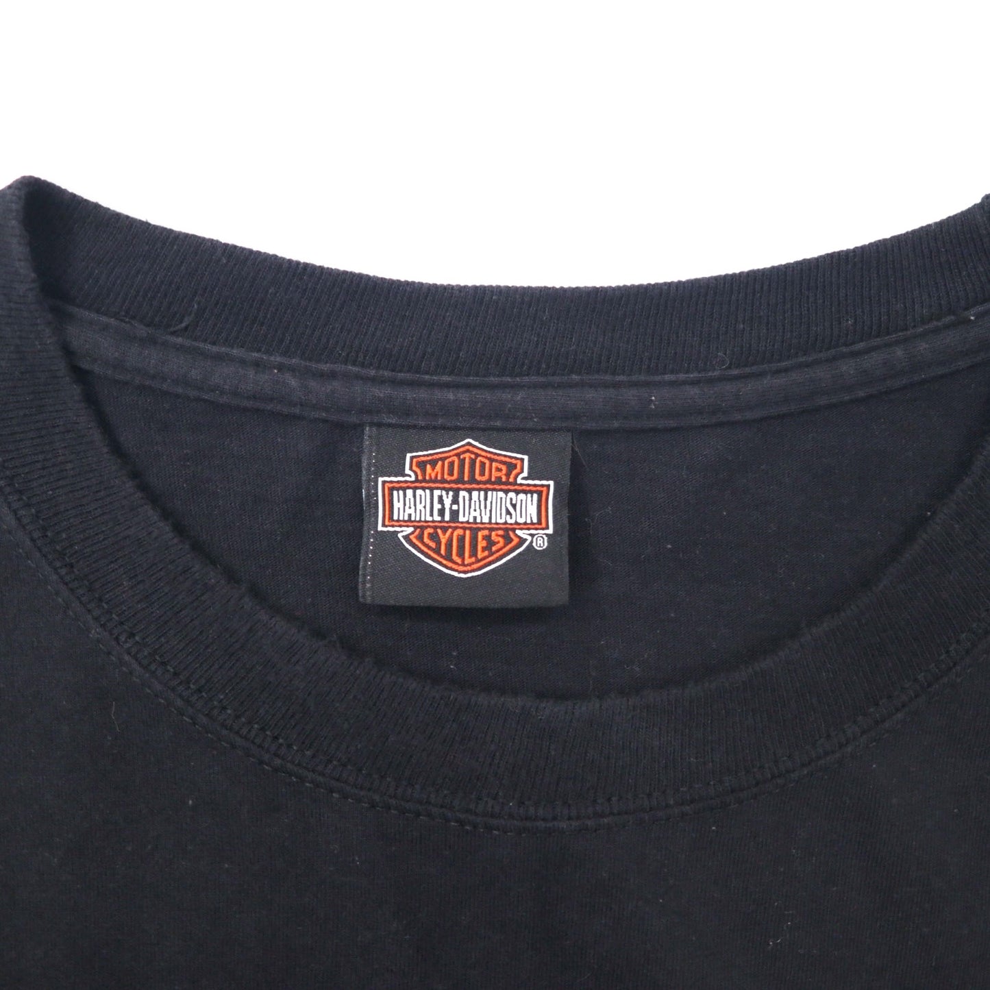 HARLEY DAVIDSON ロゴプリント Tシャツ ポケT XL ブラック コットン HANES BEEFY-T 110th ANNIVERSARY ビッグサイズ