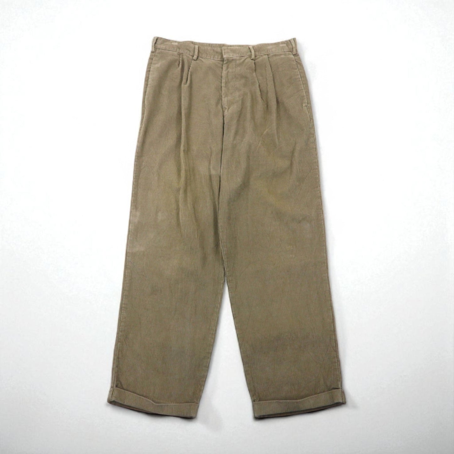 DOCKERS ( Levi's ) 00年代 コーデュロイ 2タック ワイド チノパンツ ワークパンツ L ベージュ RECODE