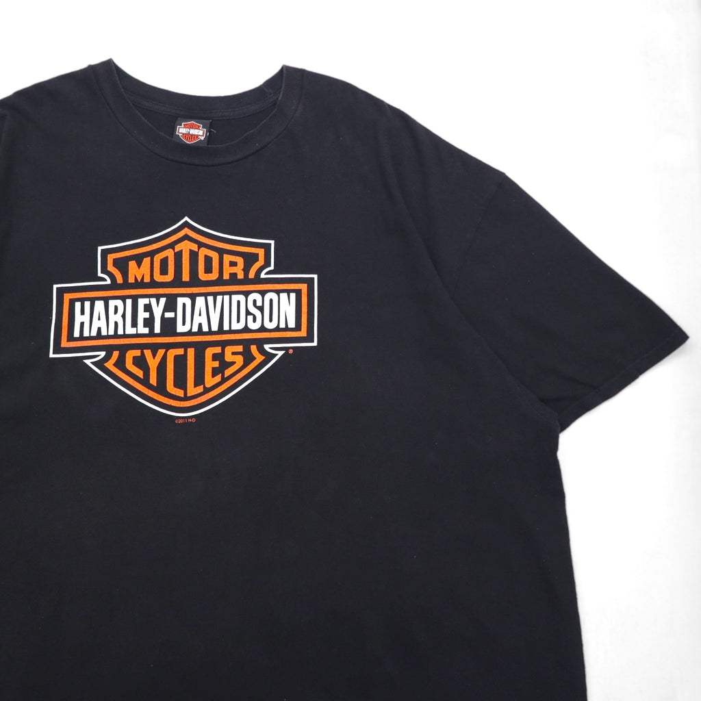 HARLEY DAVIDSON ビッグサイズ 両面プリント Tシャツ 5XL ブラック コットン ATLANTA