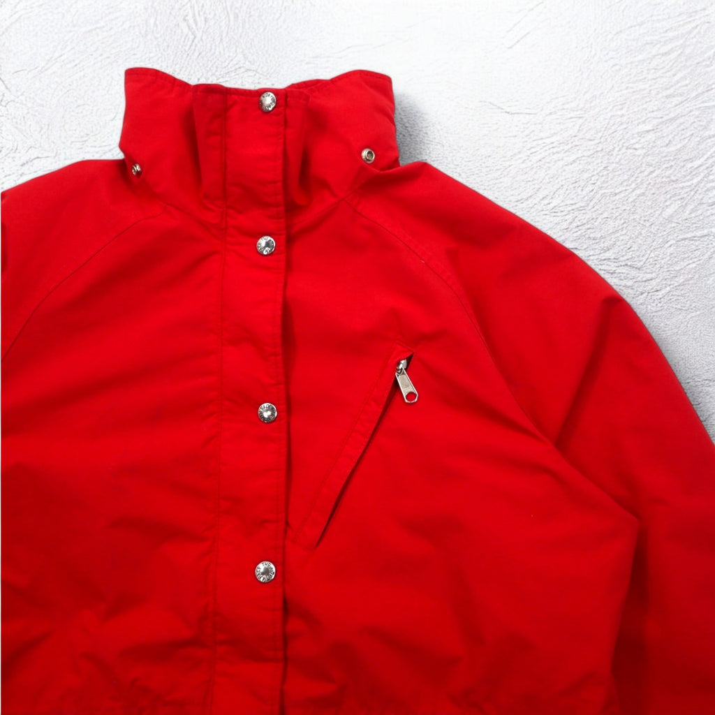 THE NORTH FACE 90s Made in USA Gore-Tex Mountain Parka L Red Waterproof Drawstring Detachable Hood Red Tag