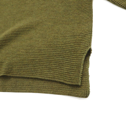 SUBTLE ( Silver and Gold ) ワッフル ニット セーター S カーキ サイドスリット 06-6226-8125 日本製