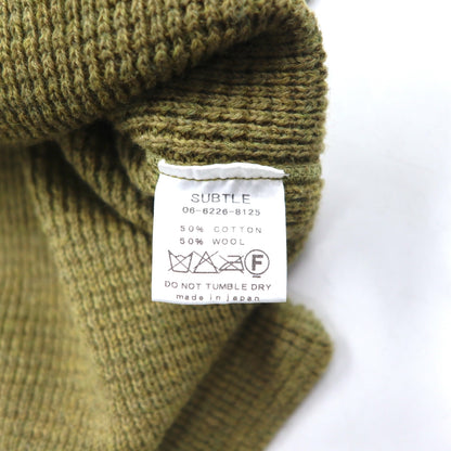SUBTLE ( Silver and Gold ) ワッフル ニット セーター S カーキ サイドスリット 06-6226-8125 日本製