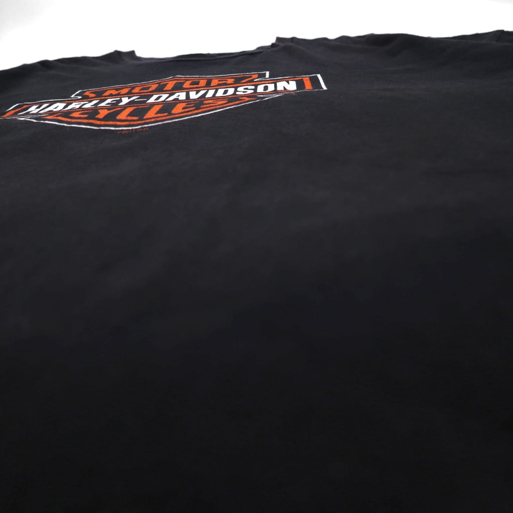 HARLEY DAVIDSON ビッグサイズ 両面プリント Tシャツ 5XL ブラック コットン ATLANTA