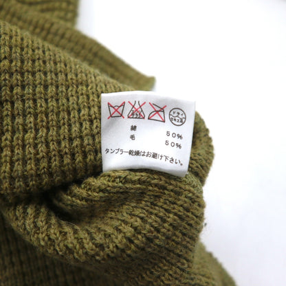 SUBTLE ( Silver and Gold ) ワッフル ニット セーター S カーキ サイドスリット 06-6226-8125 日本製