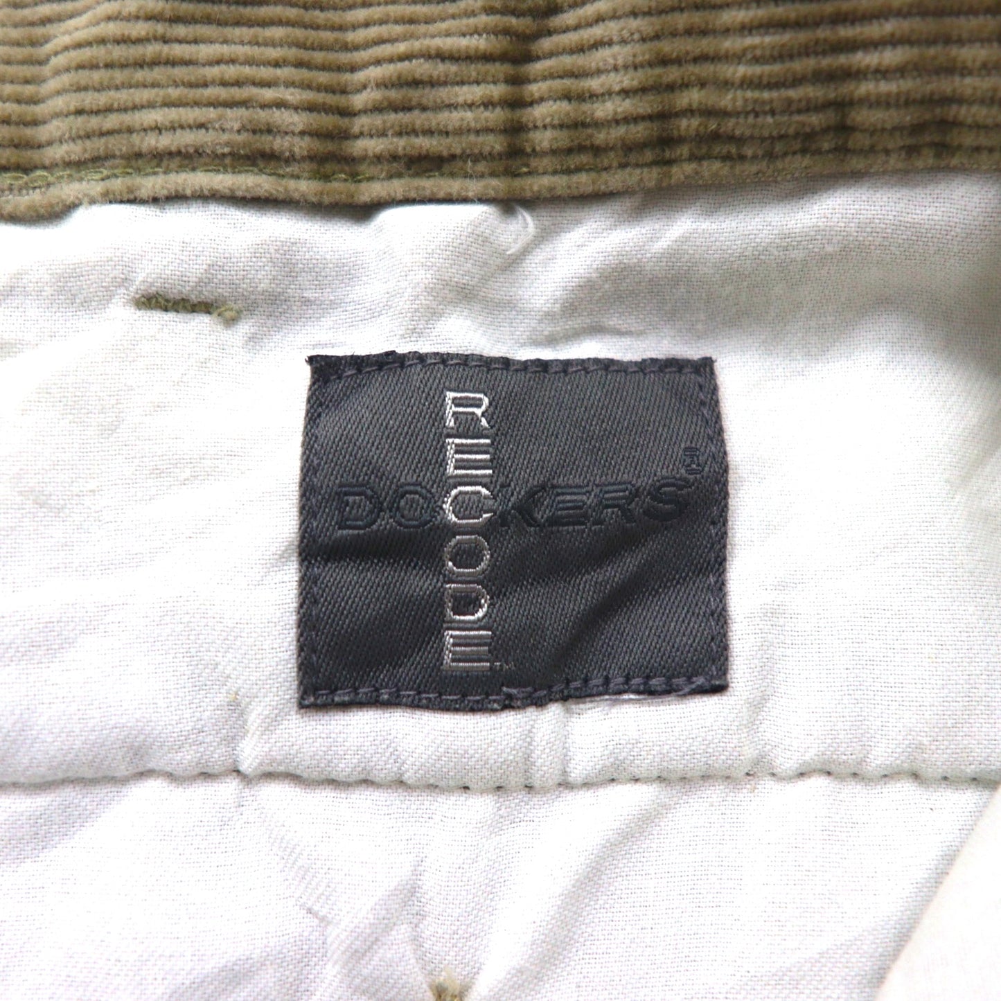 DOCKERS ( Levi's ) 00年代 コーデュロイ 2タック ワイド チノパンツ ワークパンツ L ベージュ RECODE
