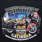 HARLEY DAVIDSON ビッグサイズ 両面プリント Tシャツ 5XL ブラック コットン ATLANTA