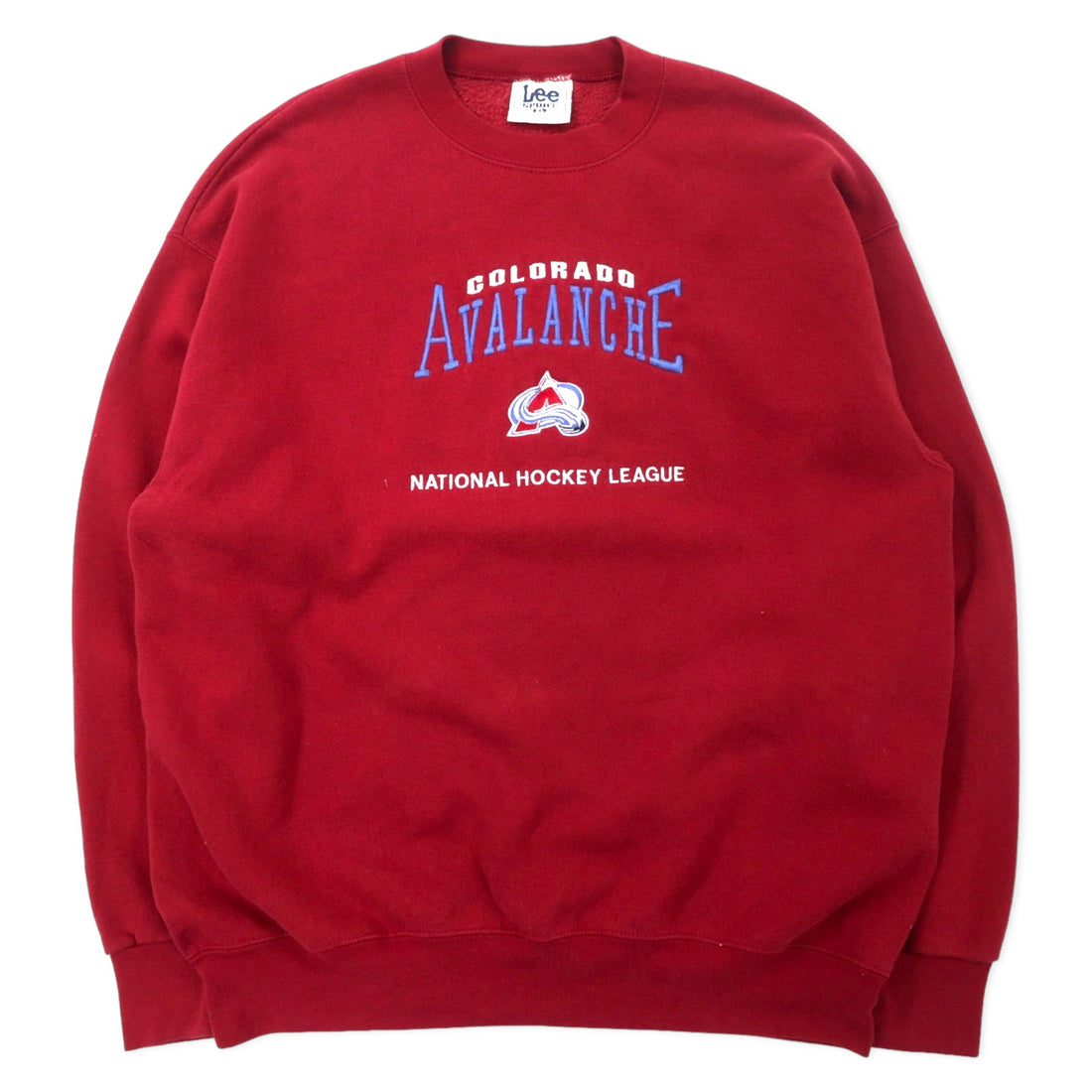 日本然リトテ-古着オンライン-Lee SPORT USA製 90年代 NHL 刺繍 スウェット XL レッド コットン COLORADO AVALANCHE ビッグサイズ-LEE SPORT USA MADE 90's NHL Embroidery Sweatshirt XL Red Cotton Colorado AVALANCHE Big Size