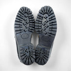 COMME des GARCONS U-Tip Moccasin Penny Loafers 23cm Black Leather Lug Sole Made in Japan
